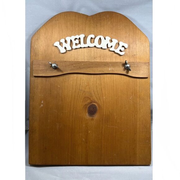 Vintage Handmade  Wooden Note Pad Wall Hanging - Picture 1 of 5
